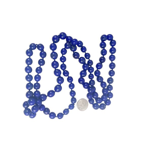 Lapis Lazuli 50 Inch Hand Knotted Beaded Necklace Natural Blue LAPIS LAZULI - Picture 6 of 8